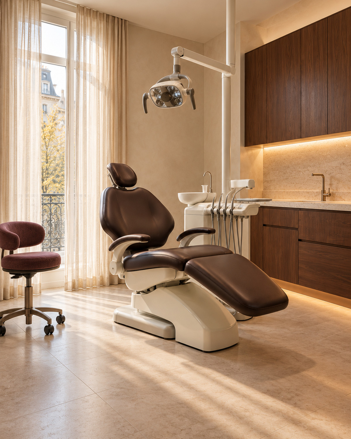 Treatment room with timber cabinetry