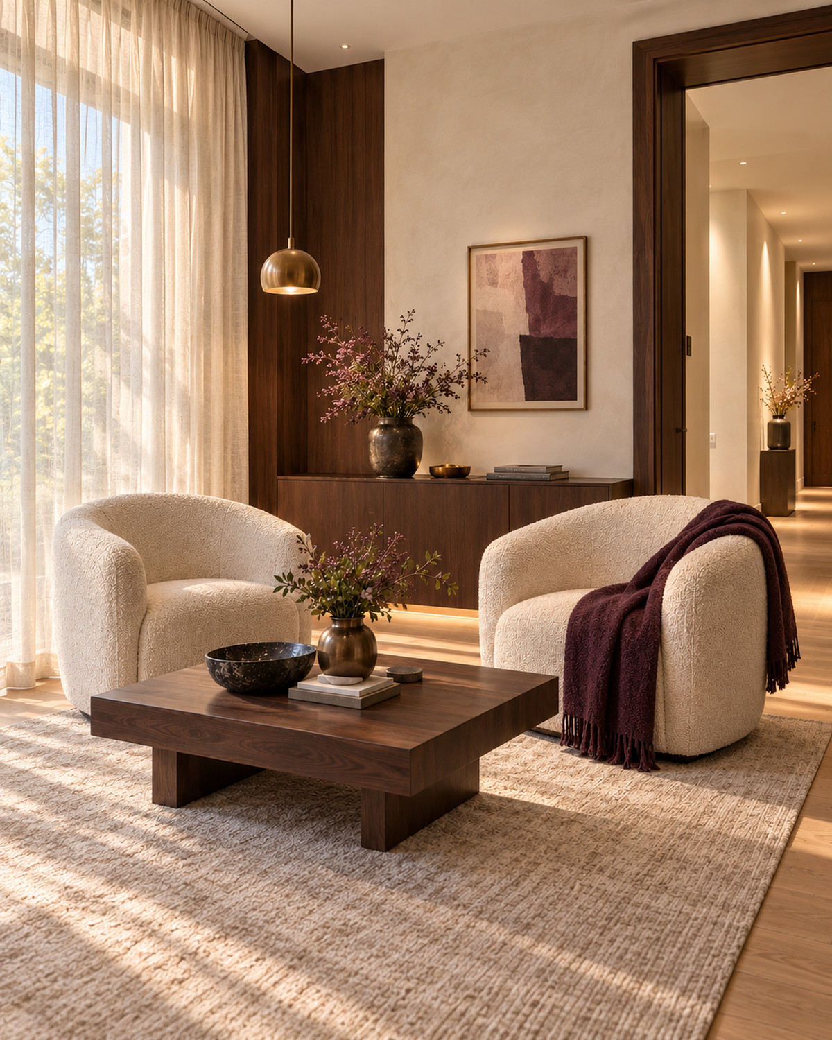 Consultation lounge beside a bright doorway