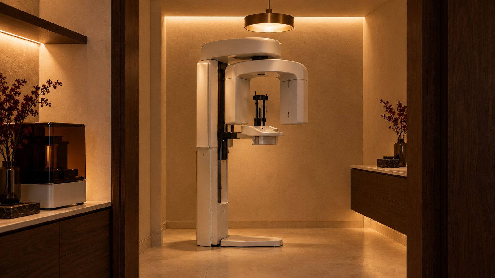 Imaging room with a single pendant